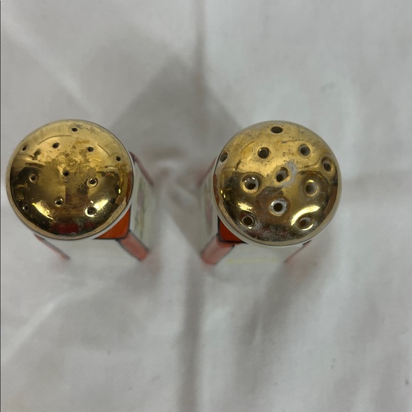 Vintage Hand painted Japanese lusterware salt & pepper shakers 3.5” high. MCM - Picture 5 of 6